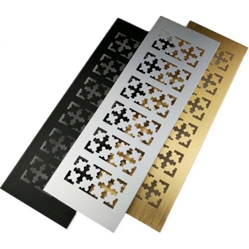 1pcs Snow Flower Grid Air Vent Grille Cover Aluminum alloy Rectangle Ventilation Perforated Sheet Wardrobe Cabinet Accessories