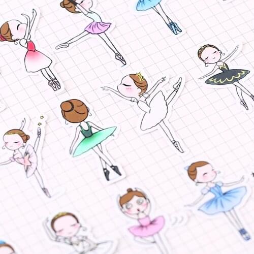 31pcs New Cartoon Cute Little ballerina Sticker DIY Scrapbooking Album Diary Happy Planner week Decoration Sticker