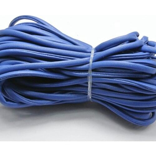 32.8 Feet Royal Blue Flat Soft Synthetic Leather Jewelry Cord 4X2mm