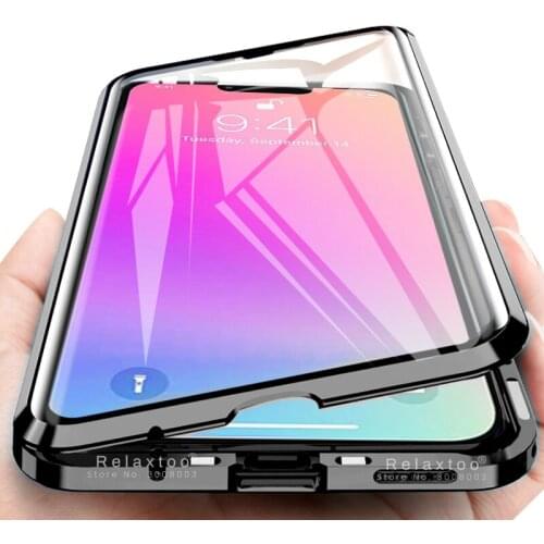 Aifon 13 Case 360° Full Body Double-side Tempered Glass Matel Magentic Flip Coque On For Iphone I phone 13 Iphone13 Pro Max MIni