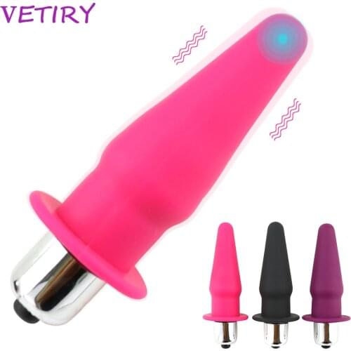 VETIRY Anal Plug Vibrator Butt Plug Silicone Finger Vibrator G-spot Massage Sex Toys for Women Men Sex Products