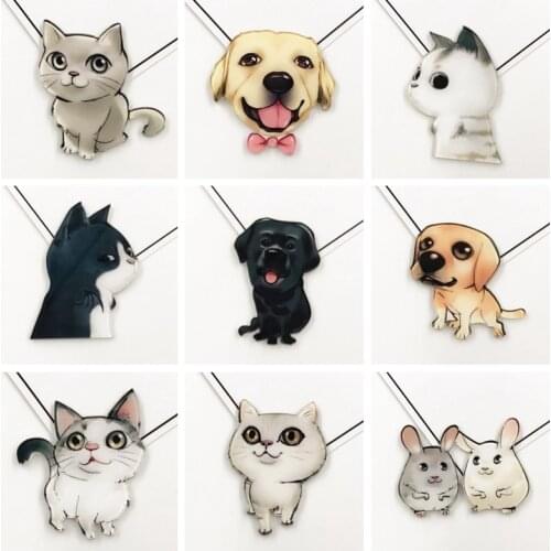 New Cute Pet Acrylic Animal Kawaii Cat Brooch Dog Hamster Brooch for Women Pin Badges Fashion Childrens Jacket Coat Accessories
