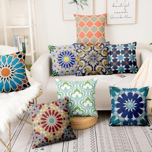 Retro Ikar Pattern Printed Cushion Decorative Pillow Thin Linen Pillowcase Almofadas Decorativas Para Sofa Throw Pillow 45*45cm