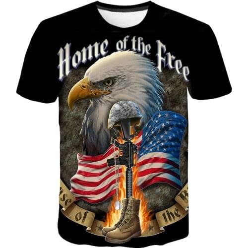 Newest 3D Print Eagle T-shirt 2021 Summer Men Fashion Tops Men Cool Casual Breathable Tops tee Men Short Sleeve O-neck Tops tee