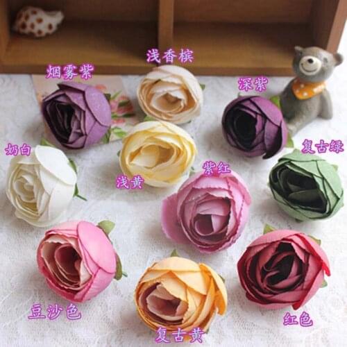 3.8CM Head,30PCS Rosas Artificiais,Artificial Silk Small Tea Rose Bud,Real Touch Roses Heads For DIY Bouquet,Garland,Hat,Wreath