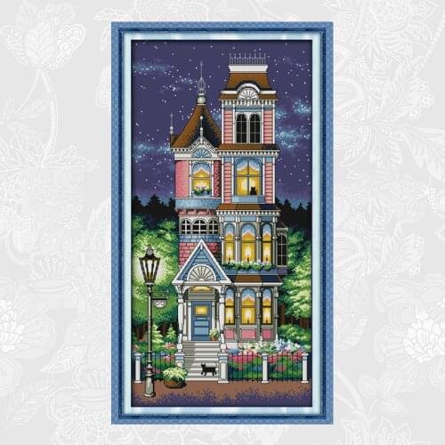 Joy Sunday A quiet night Paintings Counted Print on Canvas Cross Stitch DMC 14CT 11CT Chinese Needlework Sets Embroidery kits