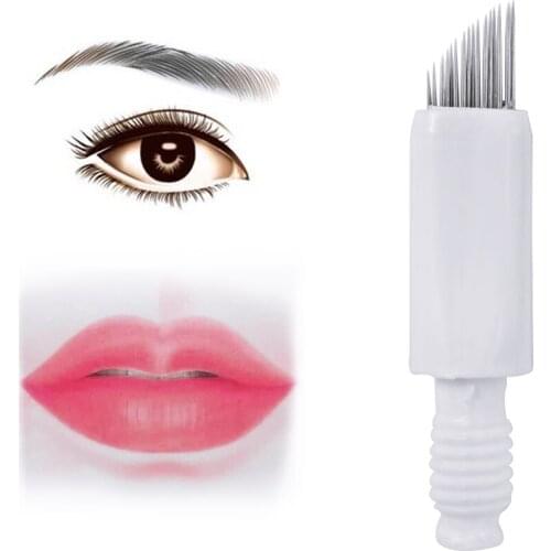 Tattoo Oxygen Needles Aseptic 6 Rows Eyebrow Lip Eyeliner Permanent Makeup Microblading for Tattoo Manual Pen Ink Supply Tools