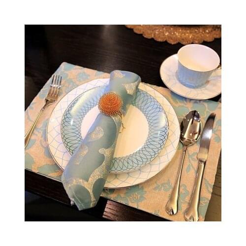 Western tableware set steak knife and fork plate set home European western dining table set plate luxury full set