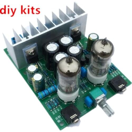Diy kits HIFI 6J1 tube amplifier Headphones amplifiers LM1875T power amplifier Board 30W preamp bile buffer