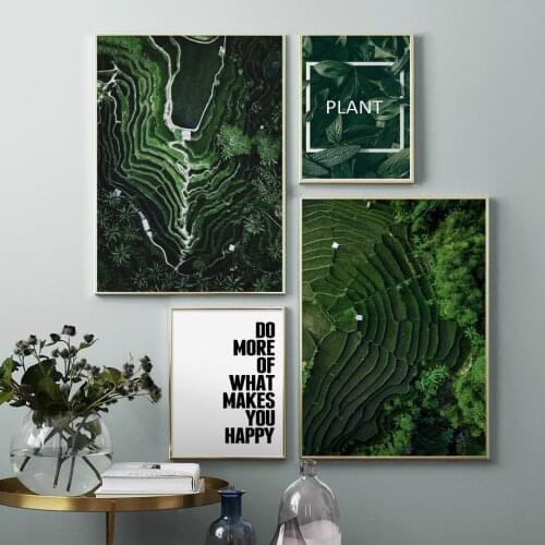 Natural Green Plant Leaf Landscape Wall Art Canvas Painting Nordic Posters And Prints Wall Pictures For Living Room Wall Decor