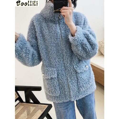 Boollili Autumn Winter Coat Women Clothes 2020 Sheep Shearing Real Fur Coat 100% Wool Jacket Women Korean Fashion Fur Tops