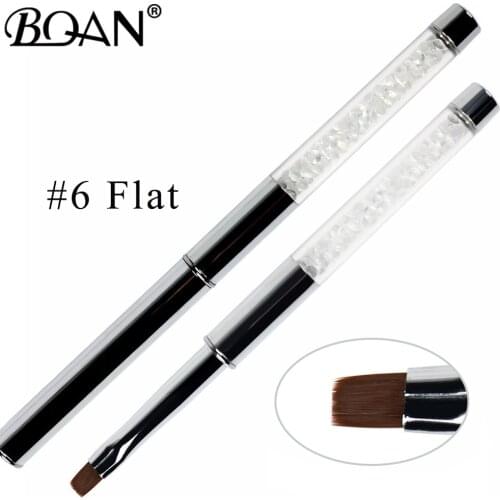BQAN Flat#6 Nail Art Brush Gel Brush Carving UV Gel Polish Acrylic Extension Nail Art Tips Painting Drawing Manicure Tools