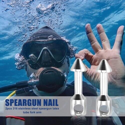 Spear Band Wishbone Nails Compression Resistance Outdoor Pack 2 for Spearfishing Scuba Diving Fishing Tackle Fishing
