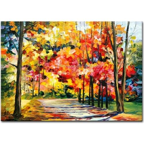 Hand-painted Modern Home Decor Living Room Hall Wall Art Picture Tree Oil Painting On Canvas 50X60CM