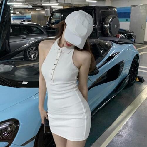 Halter halter dress sexy strapless slim mini dress high street fashion bag hip dress women