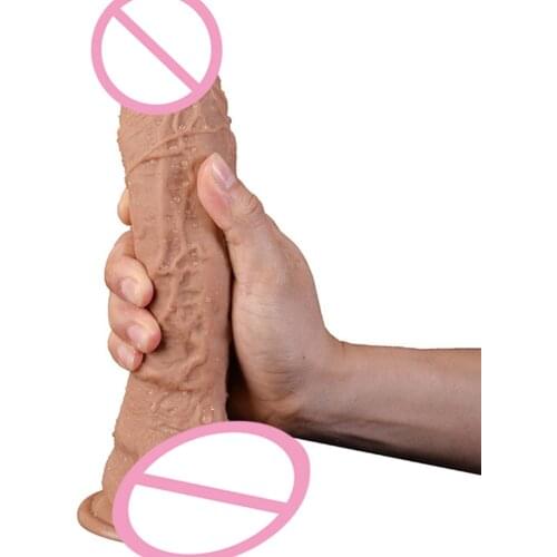 JIUAI Super Big Female Masturbator Dildo Female Soft Silicone Realistic Dildo Male Dildo Sucking Cup Dick Sex Toy