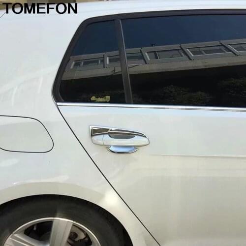 TOMEFON For Volkswagen Golf 7 MK7 2014 2015 2016 2017 2018 Side Door Handle Bowl Frame Cover Trim Exterior Accessories ABS