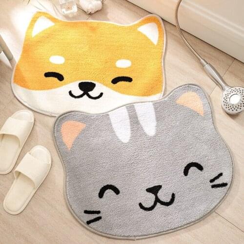 Bathroom Door Absorbent Floor Mat Household Toilet Bathroom Door Floor Mat Cartoon Carpet Non-Slip Mat