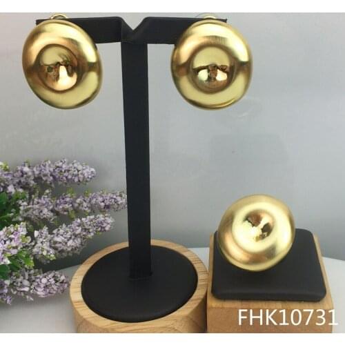 Yuminglai Russia Jewelry Pure Gold Color Earrings Sets for Women FHK10731