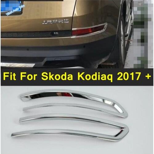 Lapetus Rear Fog Lights Foglight Lamp Frame Cover Trim 2 Pcs / Set Fit For Skoda Kodiaq 2017 - 2021 ABS Modification Accessories