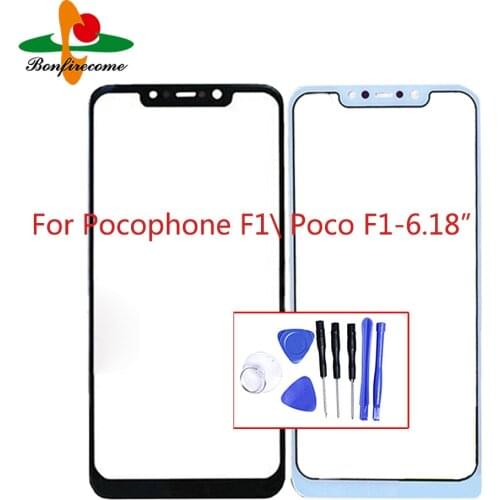 For Xiaomi Pocophone F1\ Poco F1\M1805E10A LCD Front Touch Screen Glass Outer Lens Replacement