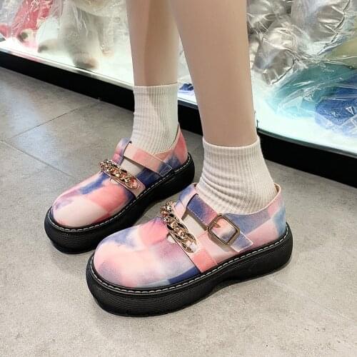 Colorful Fashion Sweet Girls Loli Mary Jane Pu Canvas Shoes For Women Summer New Anime Cosplay Gothic Kawaii Soft Punk Lolita