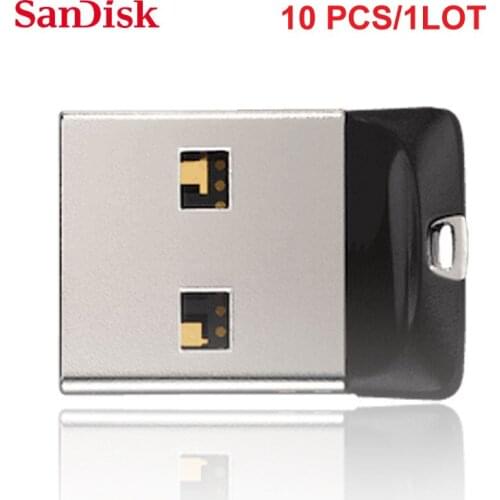 10PCS/1LOT 100% Original SanDisk Cruzer Fit USB Flash Drive CZ33 Mini Pen Drive 64GB 32GB 16GB USB Flash Drive Memory Stick