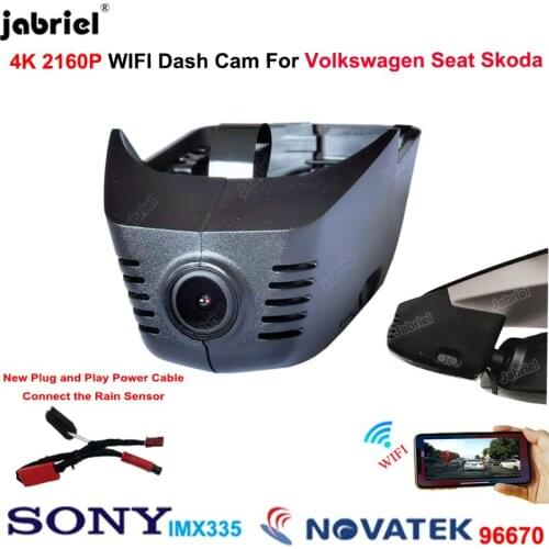 2160P Wifi 4K Car Dvr Dash Cam Camera For Volkswagen VW Tiguan Atlas Golf Passat sharan magotan for Seat Ateca for Skoda Karoq