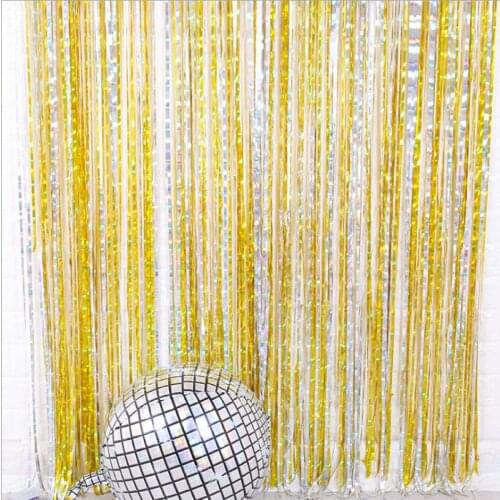 3 Meter Holiday Party Balloon Rain Silk Birthday Christmas Photo Background Wall Rain Silk Curtain Wholesale