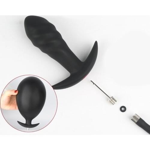 68UD Inflatable Butt Plug Silicone Balloon Pump with Quick Release Valves Stretch Adult Sex Toys for Beginners Users