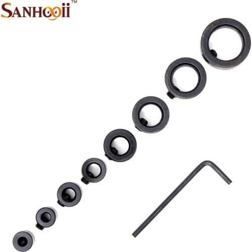 8Pcs/Set Woodworking Drill Bit Depth Stop Collars Ring Positioner Drill Locator Tools