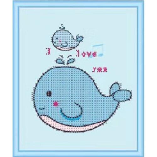 5D Diamond Painting Cartoon Dolphin Pattern Mosaic Crystal Resin Puzzle Embroidery Cross Stitch Princess Kid Room Handmade Gift