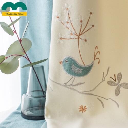 American Childrens Room Stitching Embroidery Blackout Curtains for Living Room and Bedroom Custom Finished Products