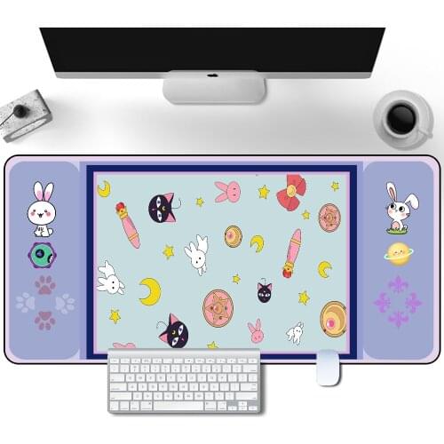 Cute Cat Printing Large Game Waterproof Mouse Pad, Lock Edge Mouse Pad, Laptop Keyboard Pad, Table Mat Suitable for CSGO L XXL