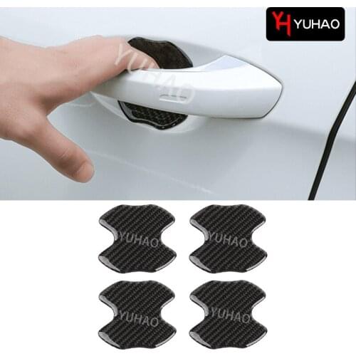 Car Door Handle Wrist Carbon Fiber Decorative Stickers For Porsche Macan Cayenne Panamera 718 911 Automotive Exterior Supplies