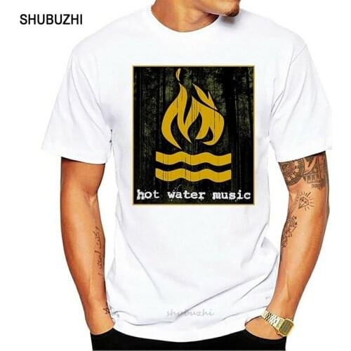 Hot Water Music Logo Punk Rock Band black White Mens T-shirt S-2XL men cotton tshirt summer brand teeshirt euro size