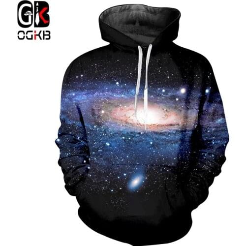 OGKB 2018 Fashion Men Women Galaxy Space 3d Print Spring Autumn Hoodies Streetwear Casual Sweatshirt Plus Size Harajuku Hiphop