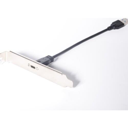 Usb 3.0 To Usb-C Type C Female Connector Extension Wire Cable With Panel Mount Screw PCI Bracket