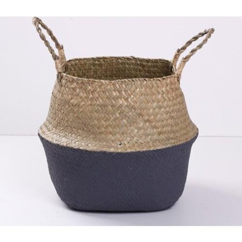 Hand Made Seaweed Belly Basket Natural Storage Wicker Basket Laundry Basket Large Storage Indoor Plant Basket Home Decoration