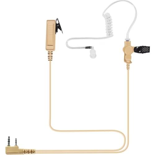 Beige Walkie Talkie Earpiece Acoustic Tube PTT Surveillance Headset Security Radio Communication Earphone Baofeng Accessories