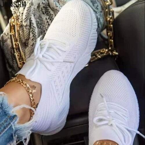 2021 Women Shoes Spring Mesh Breathable Women Vulcanized Shoes Fashion Lightweight Comfortable Lace Up Women Casual Dad Sneakers