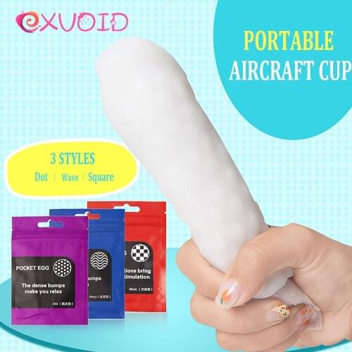 EXVOID Male Masturbator Portable Pocket Pussy Eggs Sex Toys For Men Penis Trainer Exercise Real Pussy Vaginal Realistic Vagina