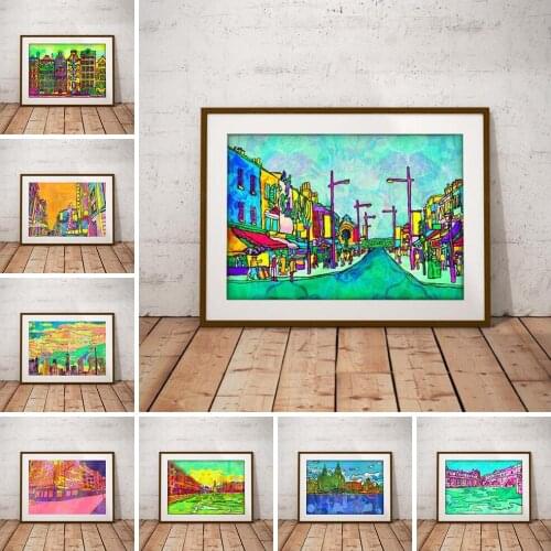 Canvas Wall Art Home Decorative Cartoon Beautiful View Sunset HD Printed Poster Painting Modern Modular No Frame For Living Room