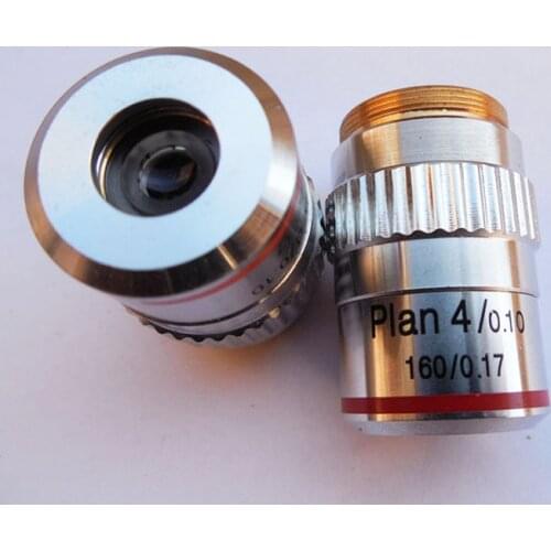 New 4X / 0.1 Plan Achromatic Objective Lens Microscope objective DIN160/0.17 Biological Microscope Objective free shipping