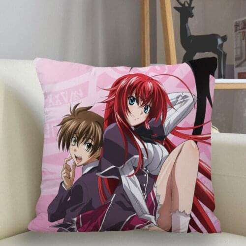 Custom Pillowcase High School DxD Throw Cushion Pillow Cover Printing Zipper Pillowcase Bedroom Office Throw Pillow 45x45cm