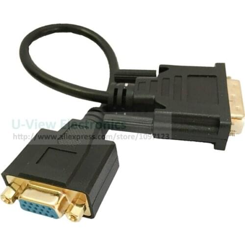 Gold Plated DVI 24+5 Male to VGA 15Pin Female Adapter Cable For Gaming, DVD, Laptop, HDTV and Projector/Free DHL Shipping/100PCS