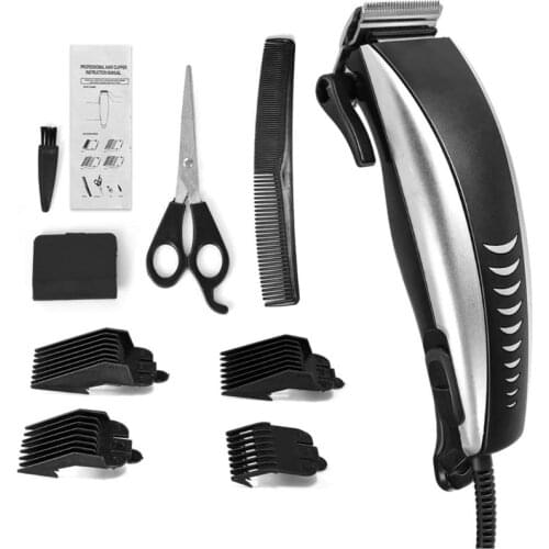 Professional Electric Plug-In Hair Clippers Beard Trimmer Barber Grooming Kit Rechargeable Cordless Haircut Machine