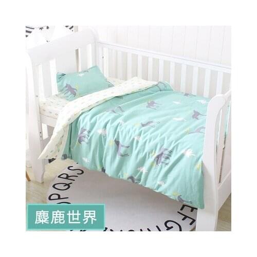 With Filling Nordic Elk Crib Infant Room Kids Baby Bedroom Set Nursery Bedding Blanket ropa de cuna, Duvet /Sheet/Pillow