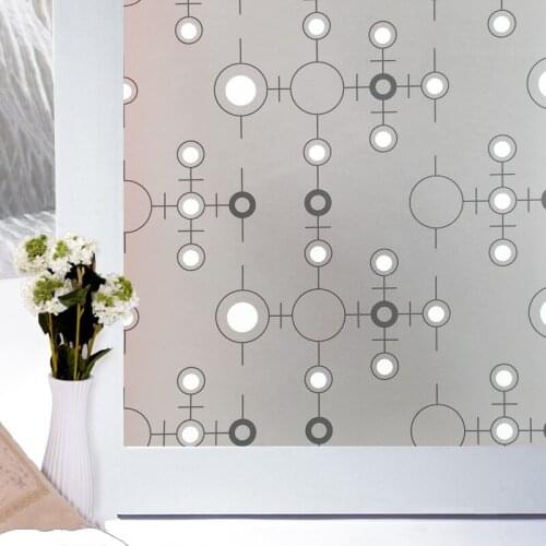 Self-Adhesive Glass Cover Concentric Circles Dampproof UV-Proof Decorative Window Film For Bedroom Bathroom Living Room Kitchen
