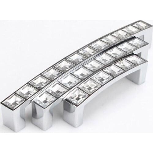 Modern Crystal Glass handle drawer handle furniture pulls cabinet handle HM56